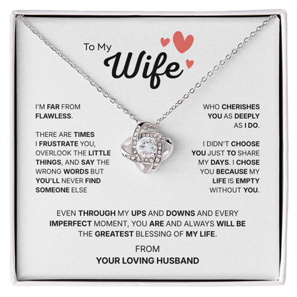 To My Wife | Chosen With All My Heart | Love Knot Necklace