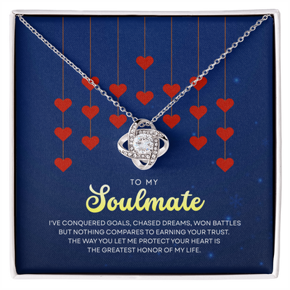 To My Soulmate | With You, Love Makes Sense | Love Knot Necklace