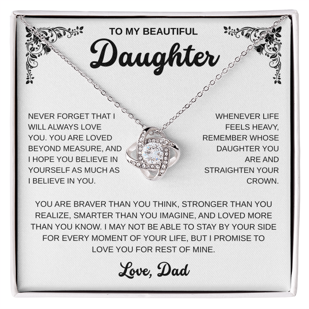 To My Daughter | A Father's Endless Love | Love Knot Necklace