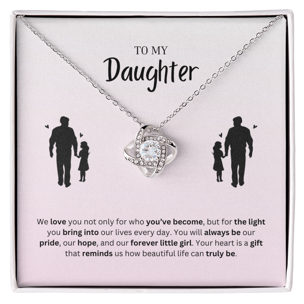 To My Daughter | You Make Life More Beautiful | Love Knot Necklace