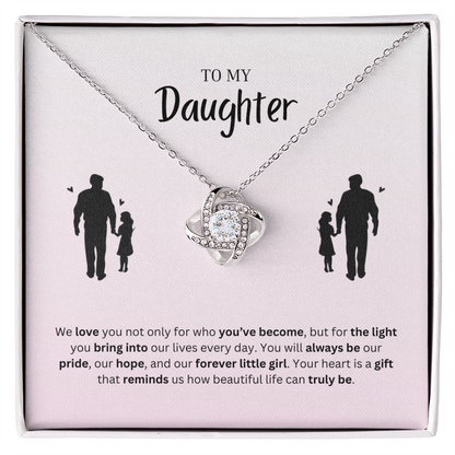 To My Daughter | You Make Life More Beautiful | Love Knot Necklace