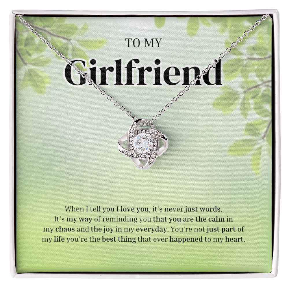 To My Girlfriend | Grateful for the Joy You Bring | Love Knot Necklace