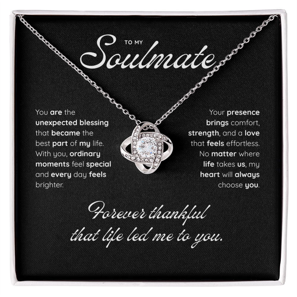 To My Soulmate | My Heart Found Its Match | Love Knot Necklace