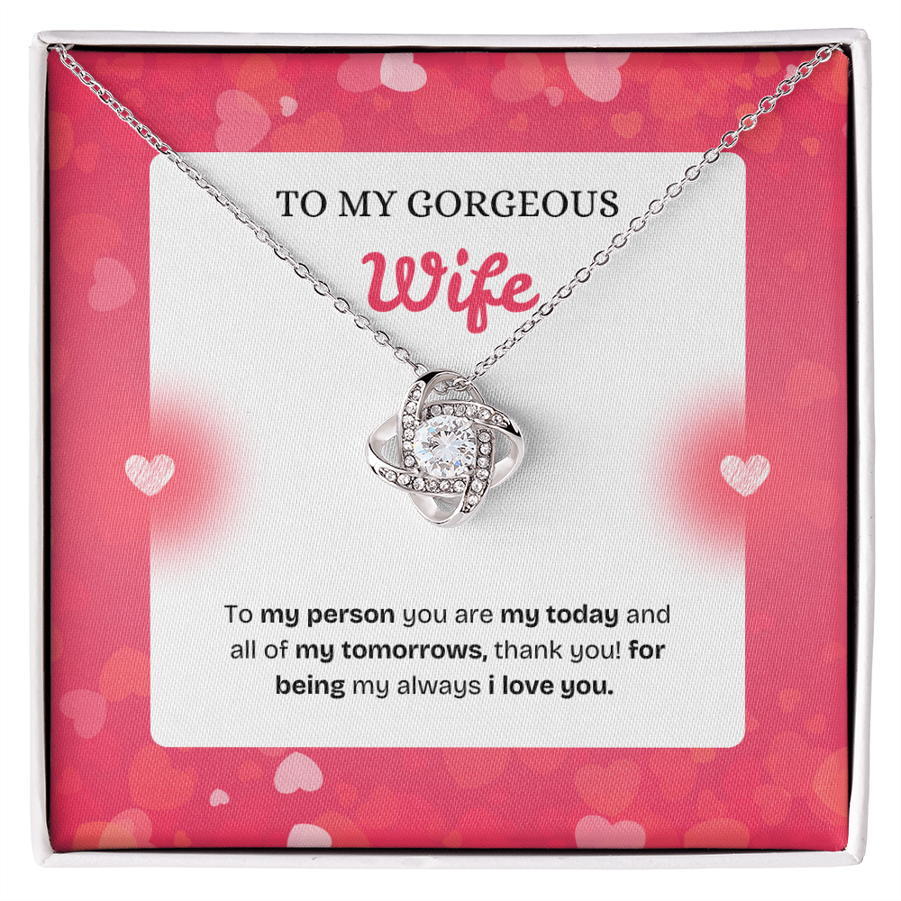 To My Wife | Thank You for Being My Forever | Love Knot Necklace