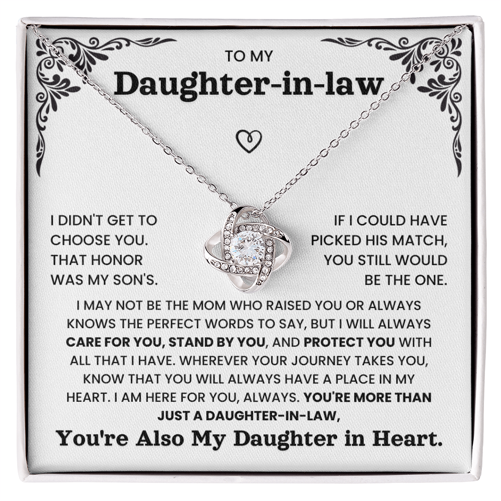 To My Daughter-in-Law – My Daughter in heart | Love Knot Necklace
