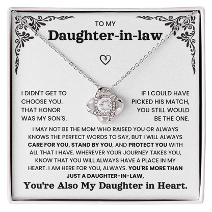 To My Daughter-in-Law – My Daughter in heart | Love Knot Necklace