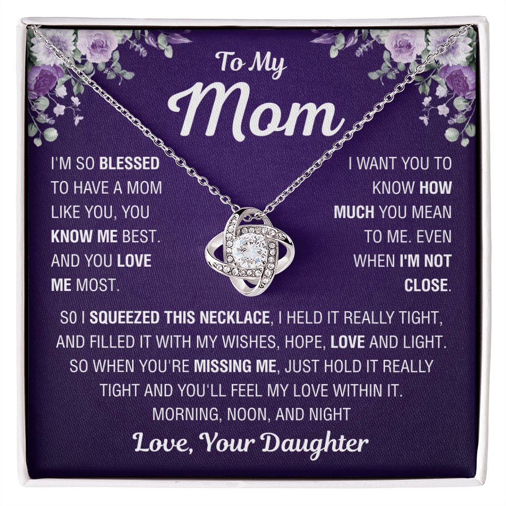 To My Mom – You Mean Everything – Love Knot Necklace