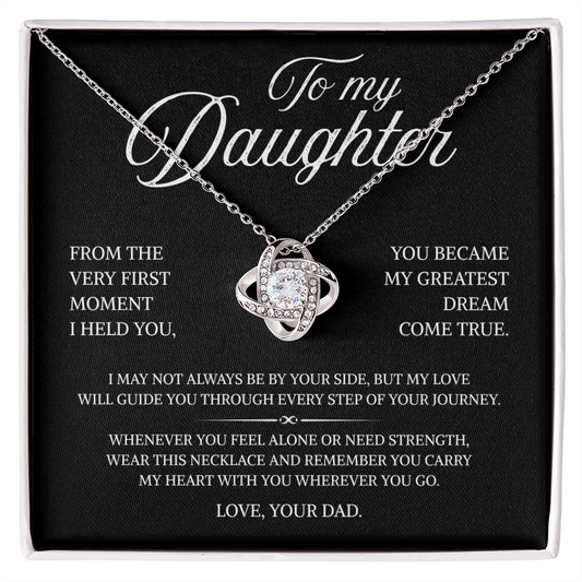 To My Daughter | A Father's Love That Guides You | Love Knot Necklace