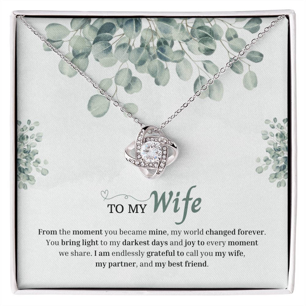 To My Wife | You Changed My World Forever | Love Knot Necklace