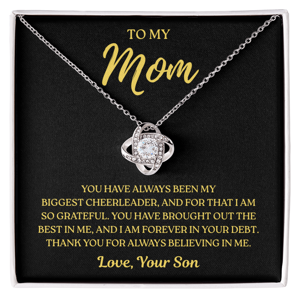 To My Mom – Biggest Cheerleader Always – Love Knot Necklace