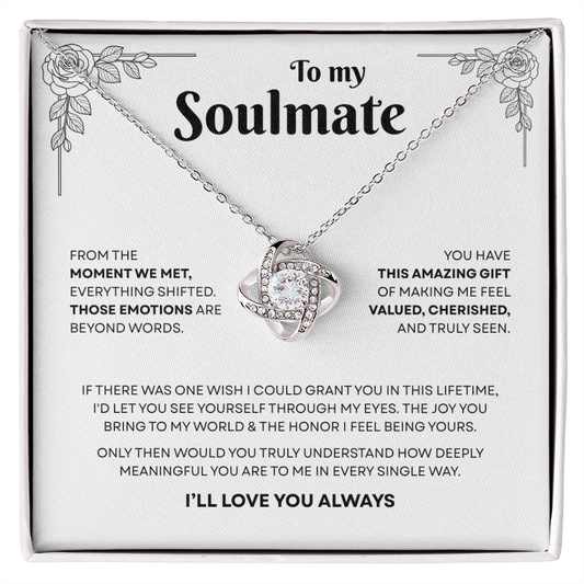 To My Soulmate | A Bond That Means Everything | Love Knot Necklace