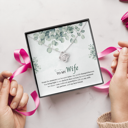 To My Wife | You Changed My World Forever | Love Knot Necklace