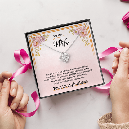 To My Wife | Grateful to Call You Mine | Love Knot Necklace