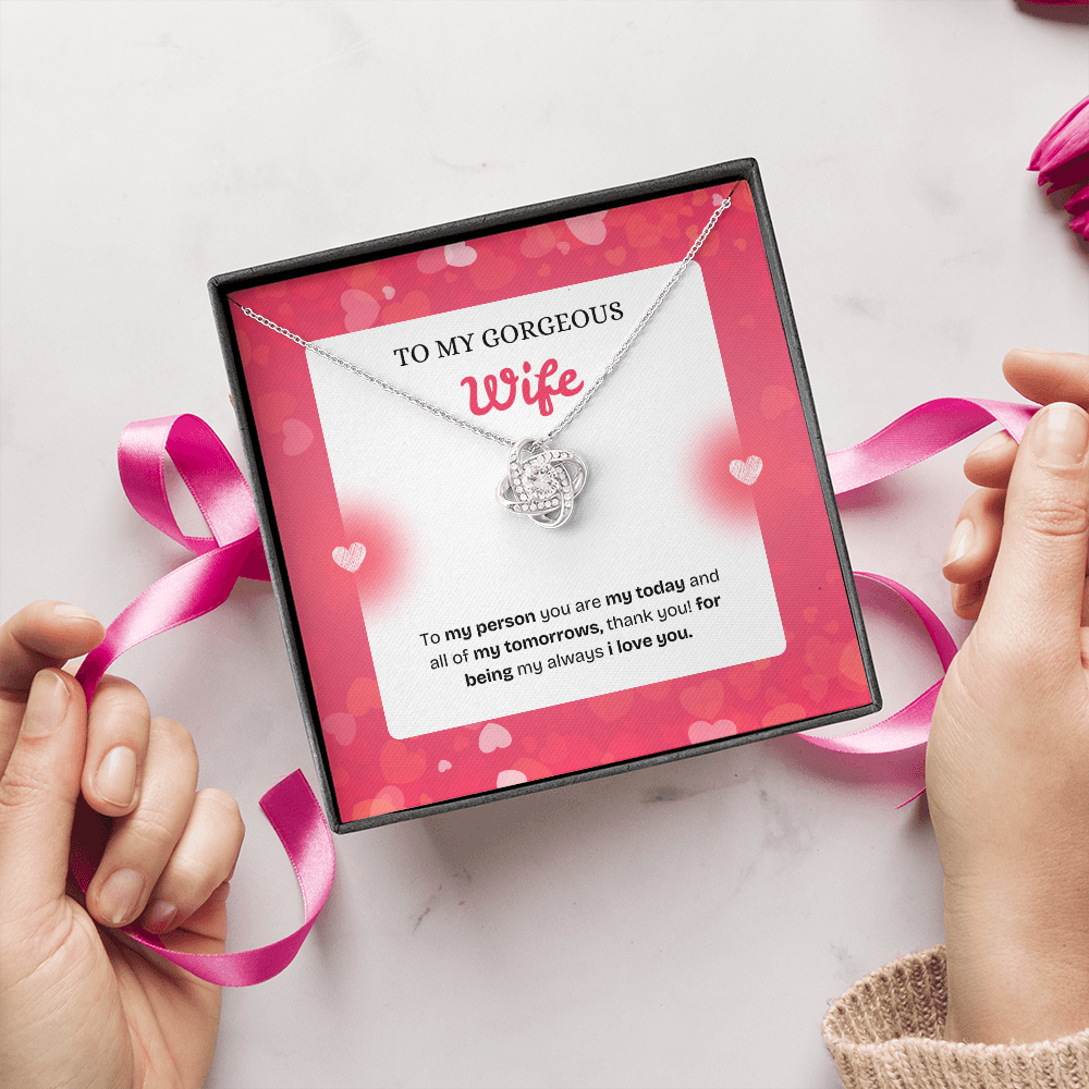 To My Wife | Thank You for Being My Forever | Love Knot Necklace