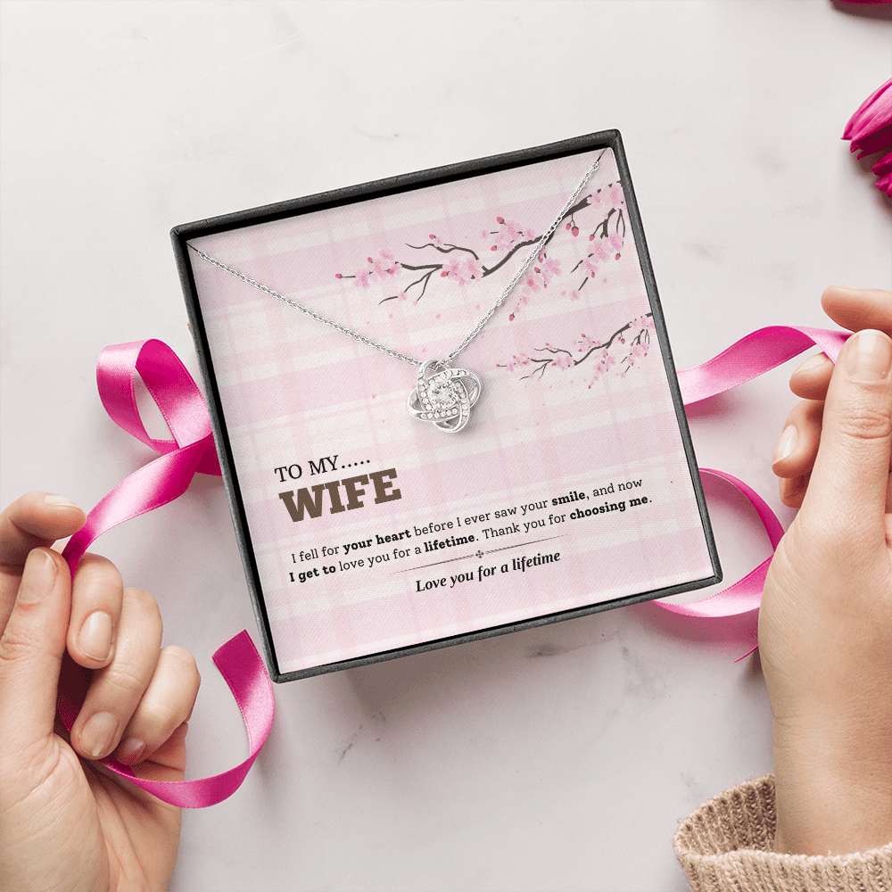 To My Wife | Love You for a Lifetime | Love Knot Necklace