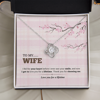 To My Wife | Love You for a Lifetime | Love Knot Necklace