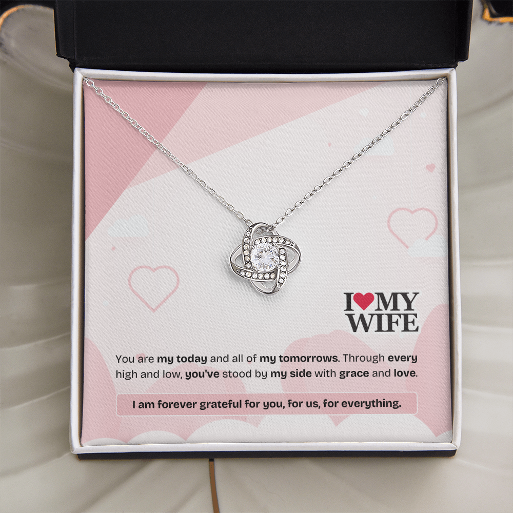 To My Wife | My Heart, My Strength, My Forever | Love Knot Necklace