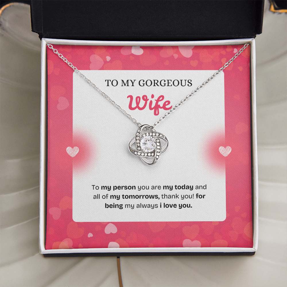 To My Wife | Thank You for Being My Forever | Love Knot Necklace