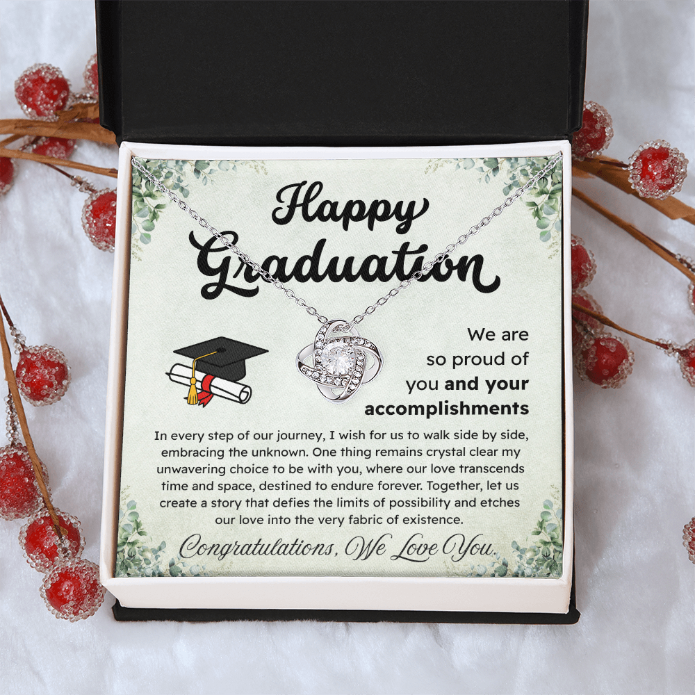 Happy Graduation – Proud of Your Accomplishments – Love Knot Necklace