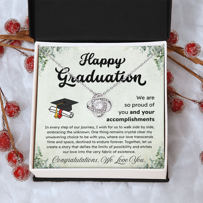 Happy Graduation – Proud of Your Accomplishments – Love Knot Necklace