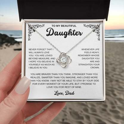 To My Daughter | A Father's Endless Love | Love Knot Necklace
