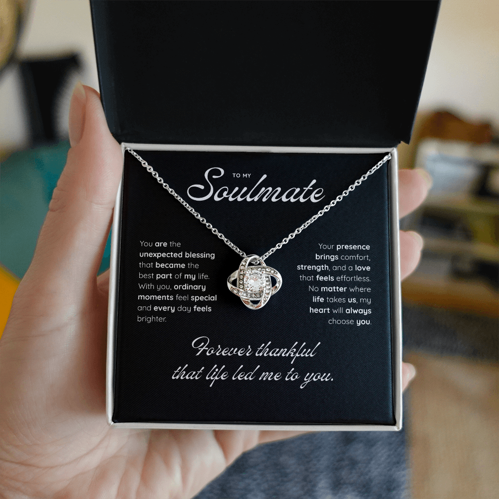 To My Soulmate | My Heart Found Its Match | Love Knot Necklace