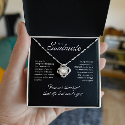 To My Soulmate | My Heart Found Its Match | Love Knot Necklace