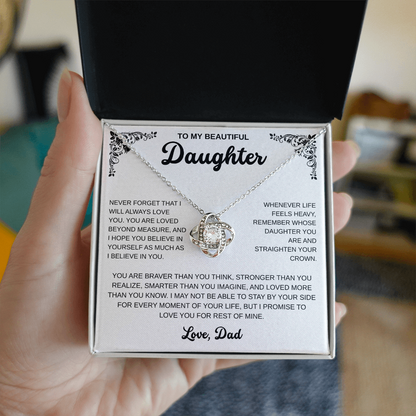To My Daughter | A Father's Endless Love | Love Knot Necklace