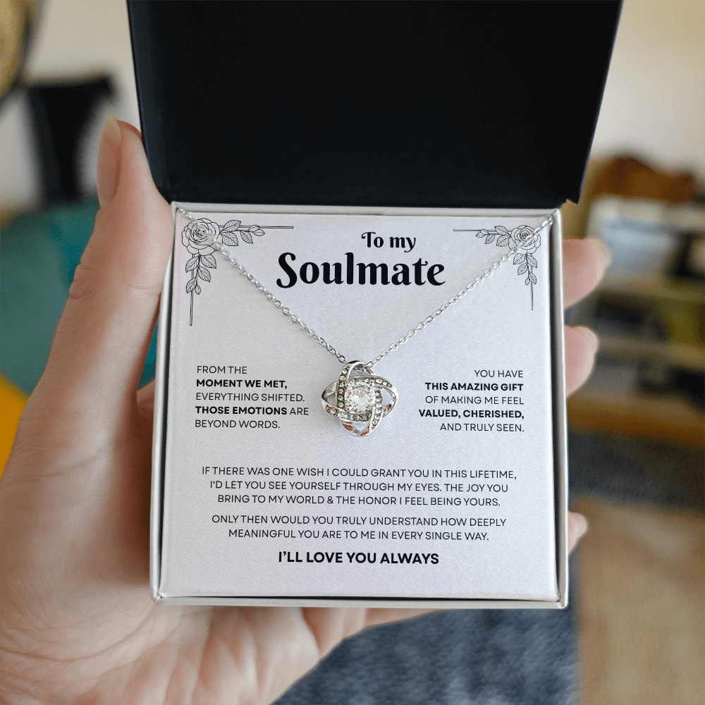 To My Soulmate | A Bond That Means Everything | Love Knot Necklace