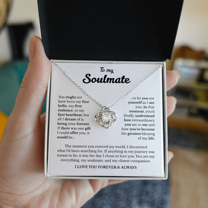 To My Soulmate | A Love Meant to Be | Love Knot Necklace