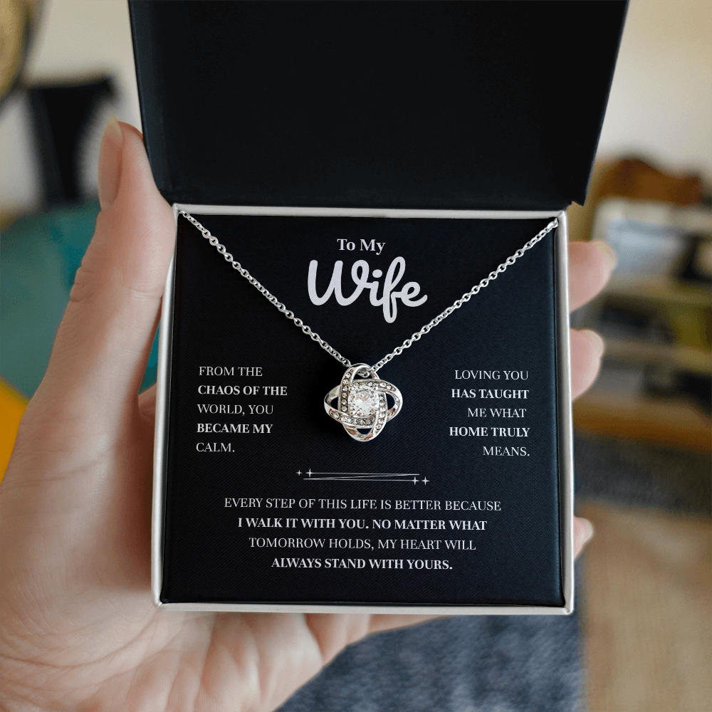 To My Wife | You Are My Place of Peace | Love Knot Necklace
