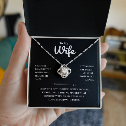 To My Wife | You Are My Place of Peace | Love Knot Necklace