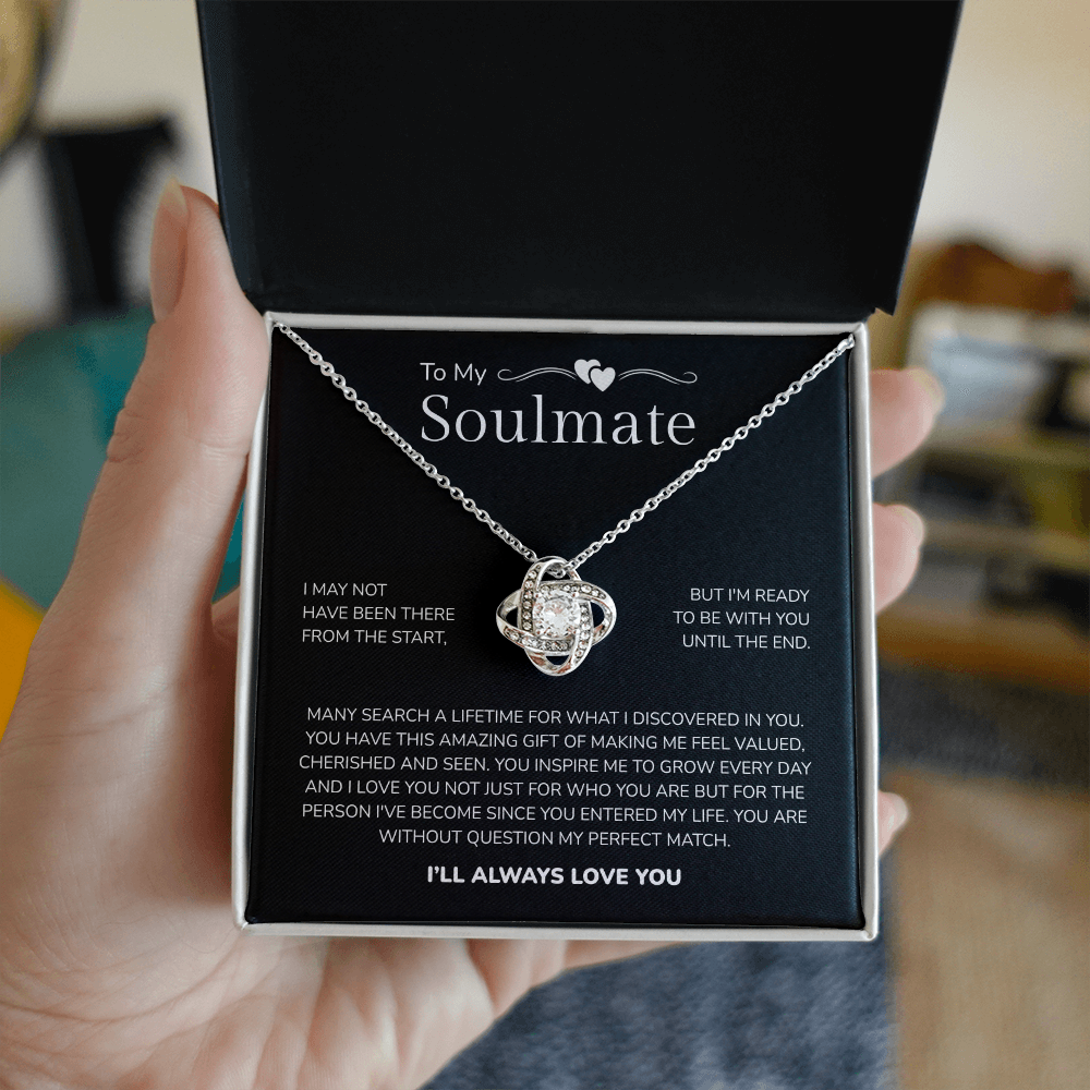 To My Soulmate | My Perfect Match in Life | Love Knot Necklace
