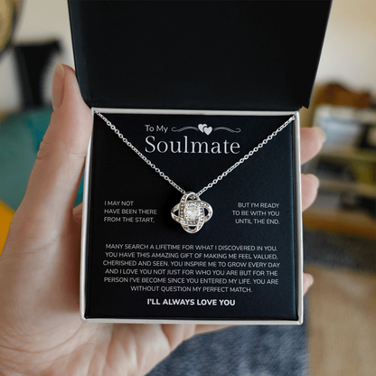 To My Soulmate | My Perfect Match in Life | Love Knot Necklace