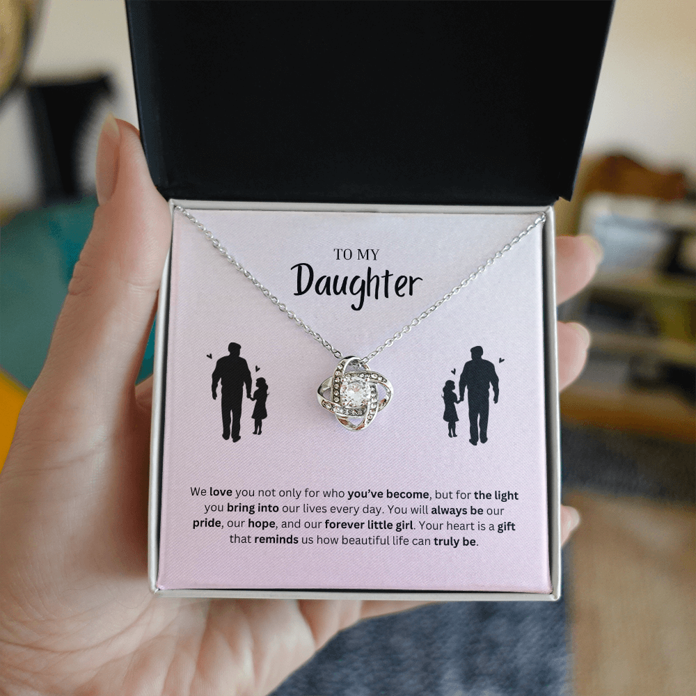 To My Daughter | You Make Life More Beautiful | Love Knot Necklace