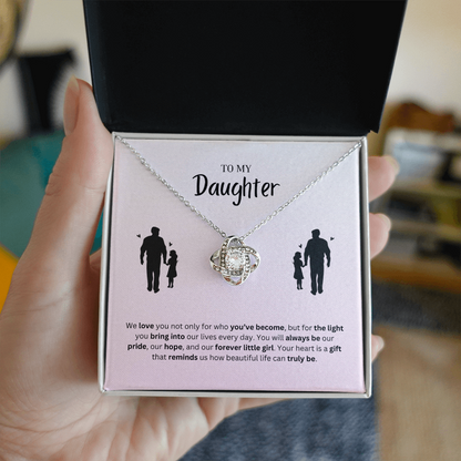 To My Daughter | You Make Life More Beautiful | Love Knot Necklace