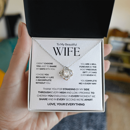 To My Wife | The Most Precious Gift in My Life | Love Knot Necklace