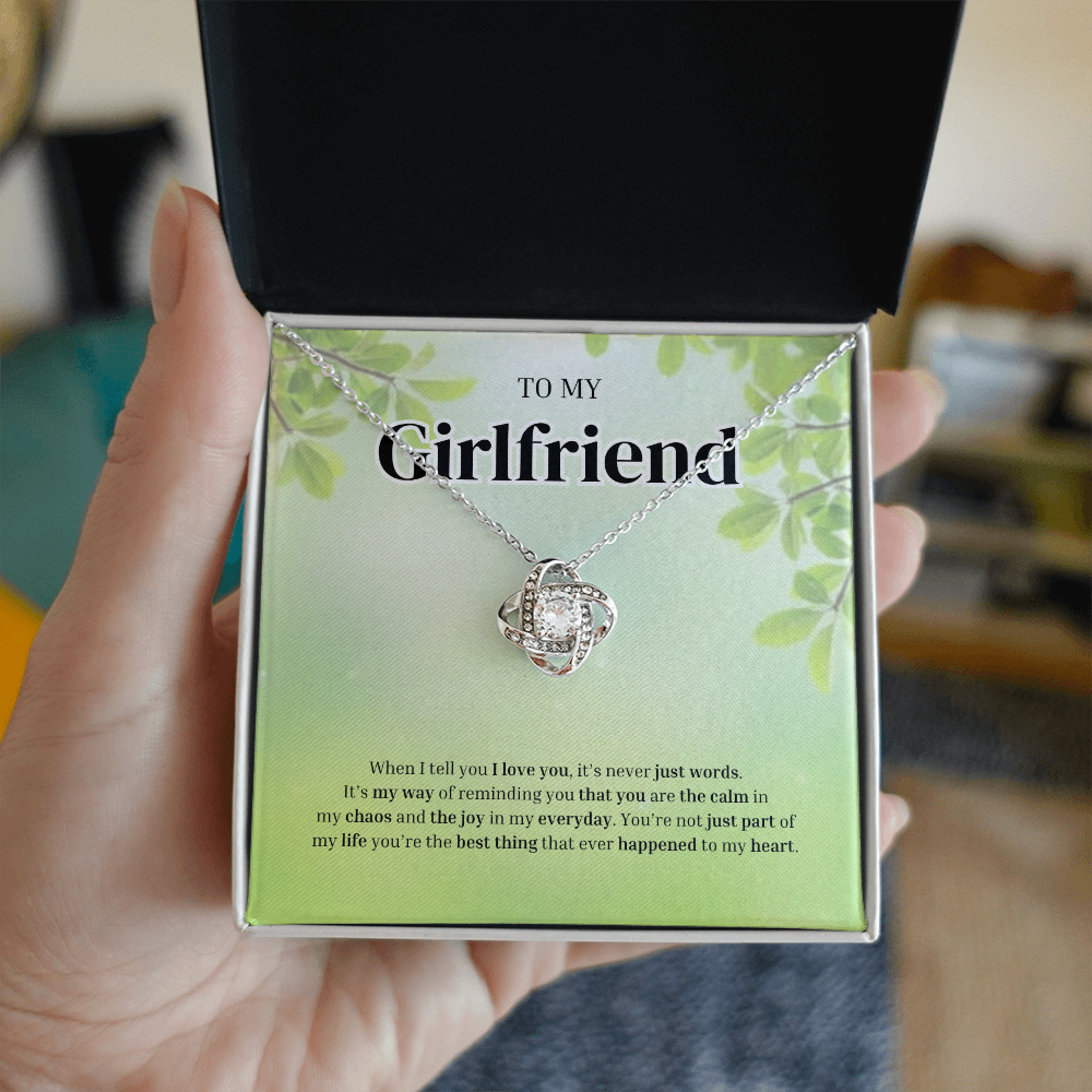 To My Girlfriend | Grateful for the Joy You Bring | Love Knot Necklace
