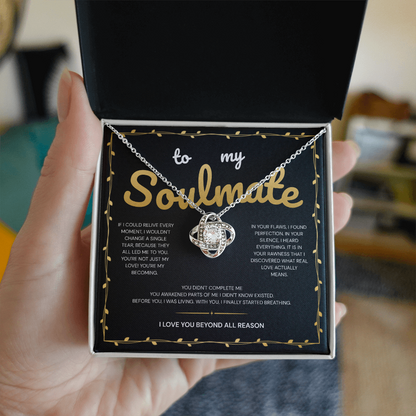 To My Soulmate | My Heart Found Its Forever With You | Love Knot Necklace