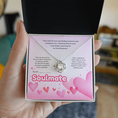To My Soulmate | Love Led Me to You | Love Knot Necklace