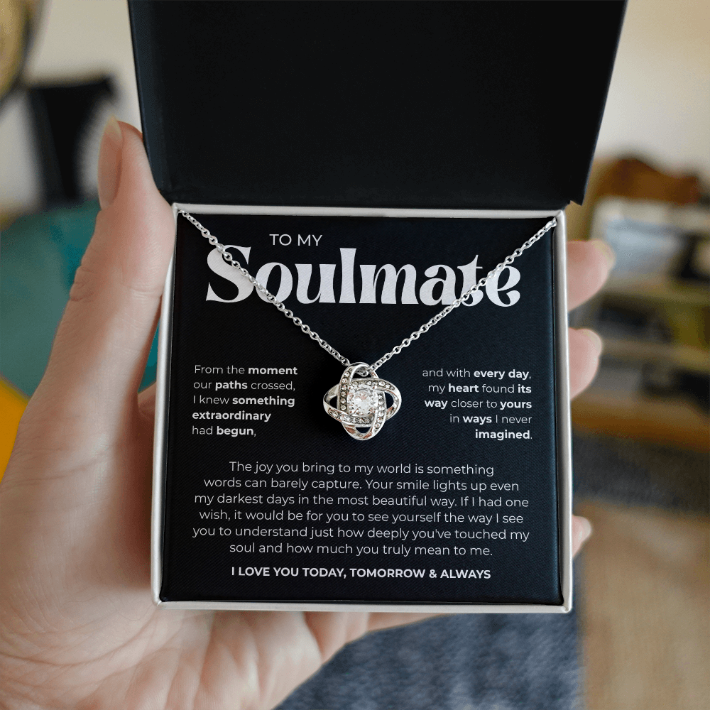 To My Soulmate | Our Story Is My Favorite | Love Knot Necklace