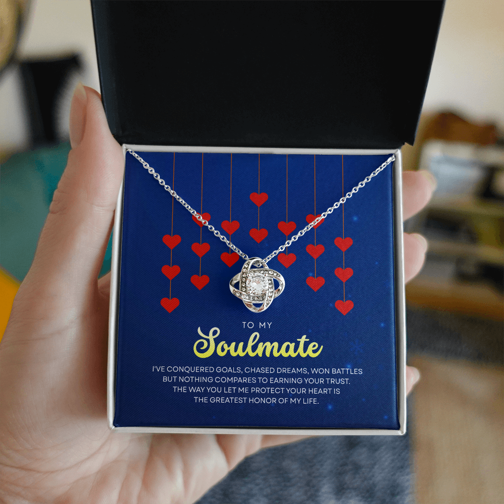 To My Soulmate | With You, Love Makes Sense | Love Knot Necklace