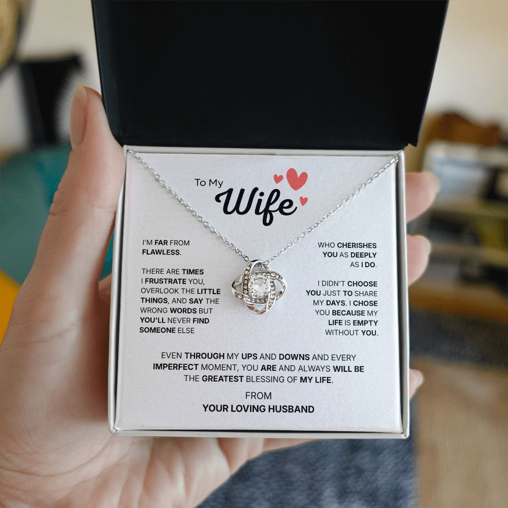 To My Wife | Chosen With All My Heart | Love Knot Necklace