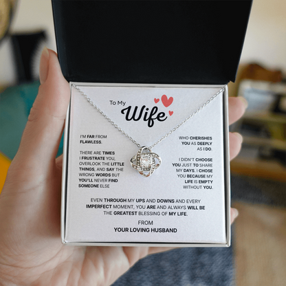 To My Wife | Chosen With All My Heart | Love Knot Necklace