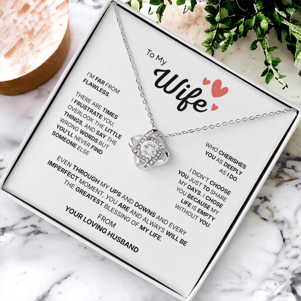 To My Wife | Chosen With All My Heart | Love Knot Necklace