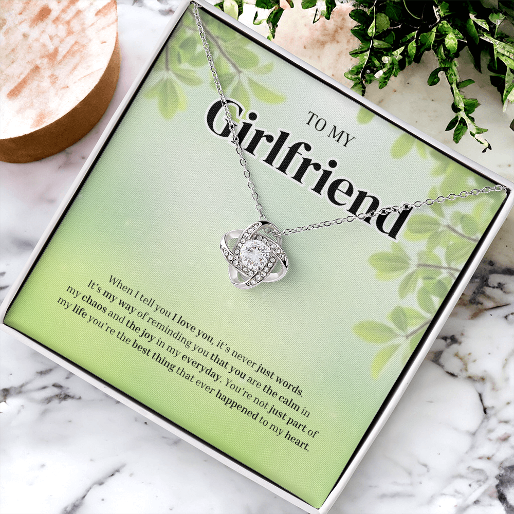 To My Girlfriend | Grateful for the Joy You Bring | Love Knot Necklace