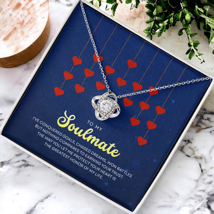 To My Soulmate | With You, Love Makes Sense | Love Knot Necklace
