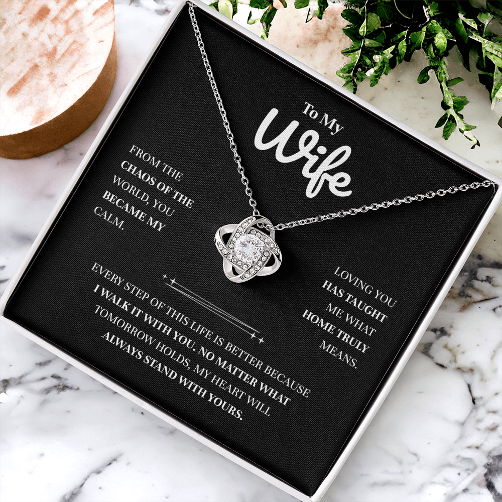 To My Wife | You Are My Place of Peace | Love Knot Necklace