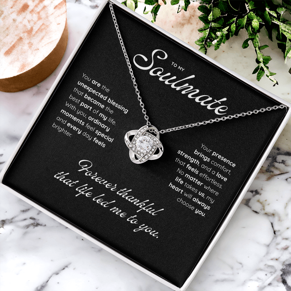 To My Soulmate | My Heart Found Its Match | Love Knot Necklace