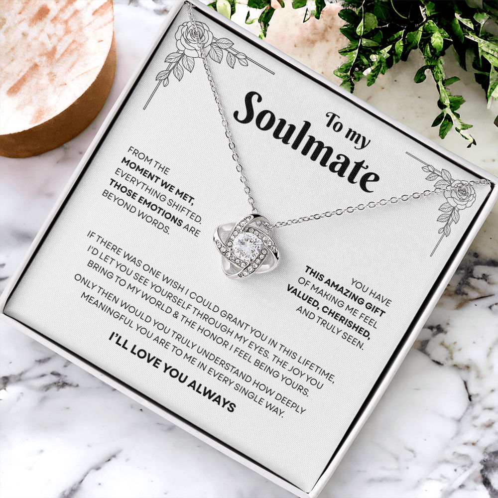 To My Soulmate | A Bond That Means Everything | Love Knot Necklace